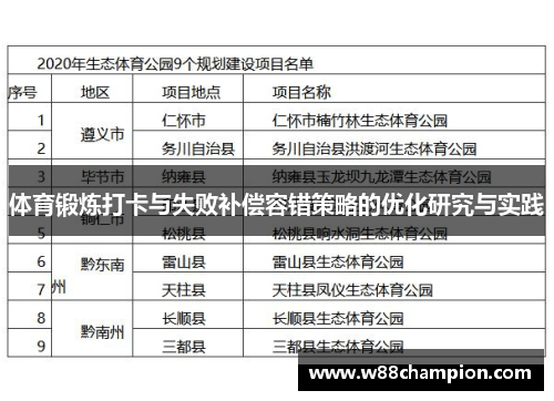 体育锻炼打卡与失败补偿容错策略的优化研究与实践